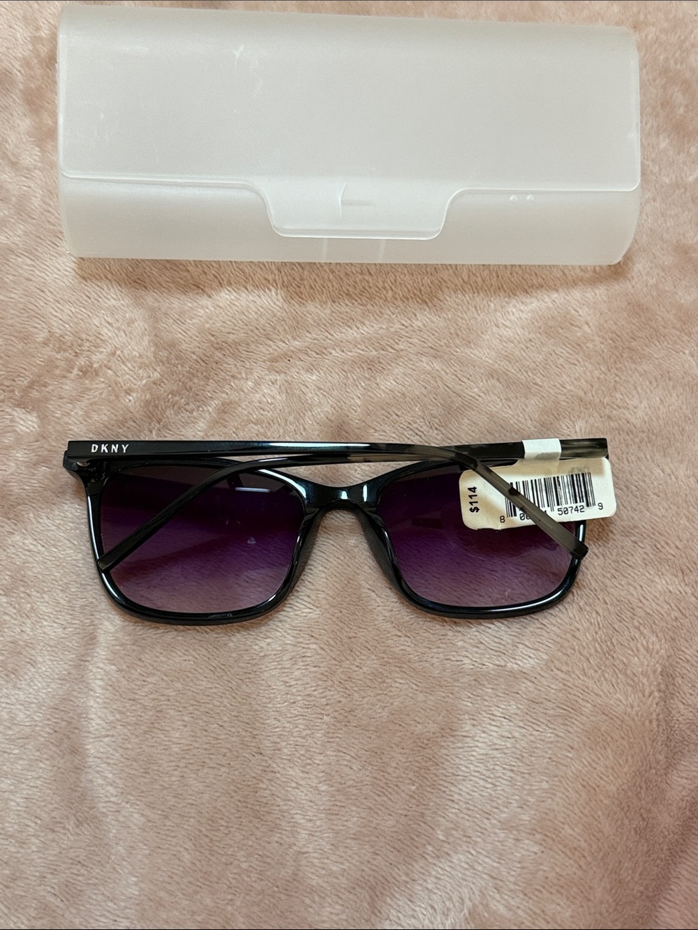 DKNY Black Sunglasses with Purple Gradient Lenses - Picture 2 of 5